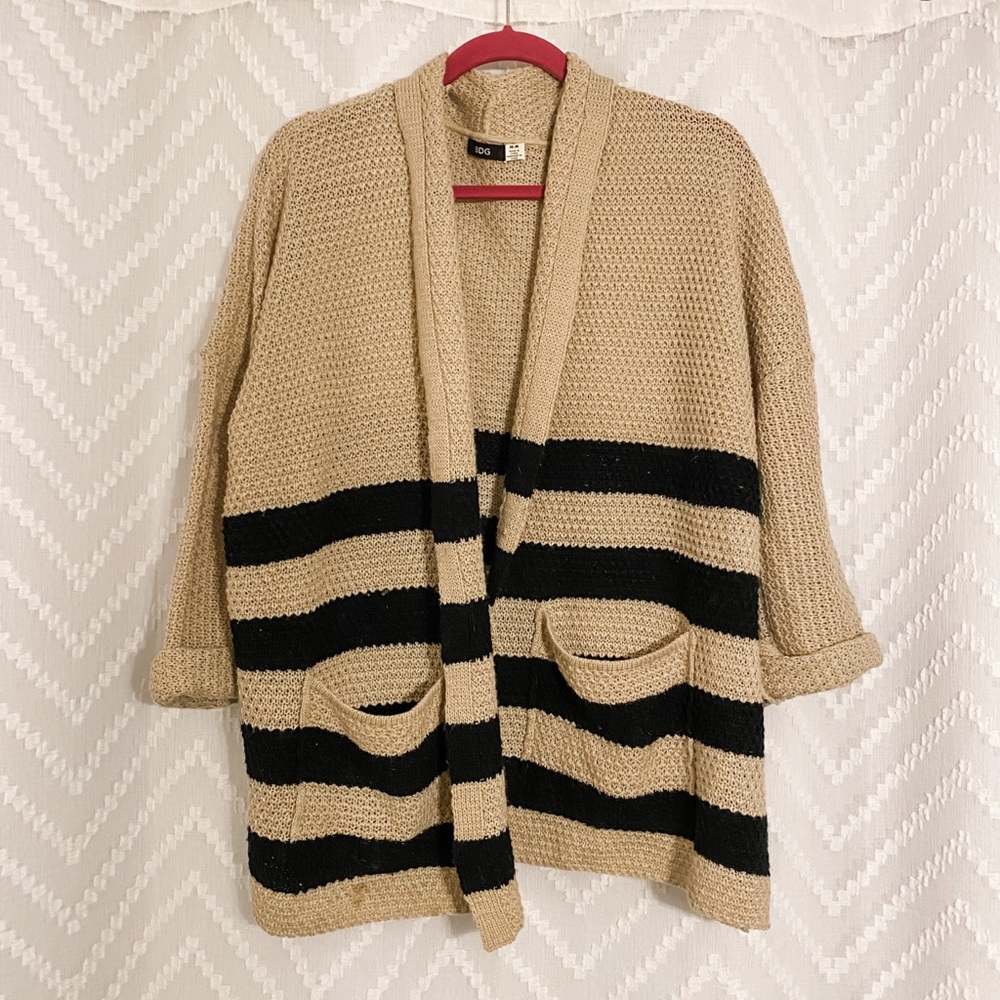 Blanket Stripe Open Cardigan